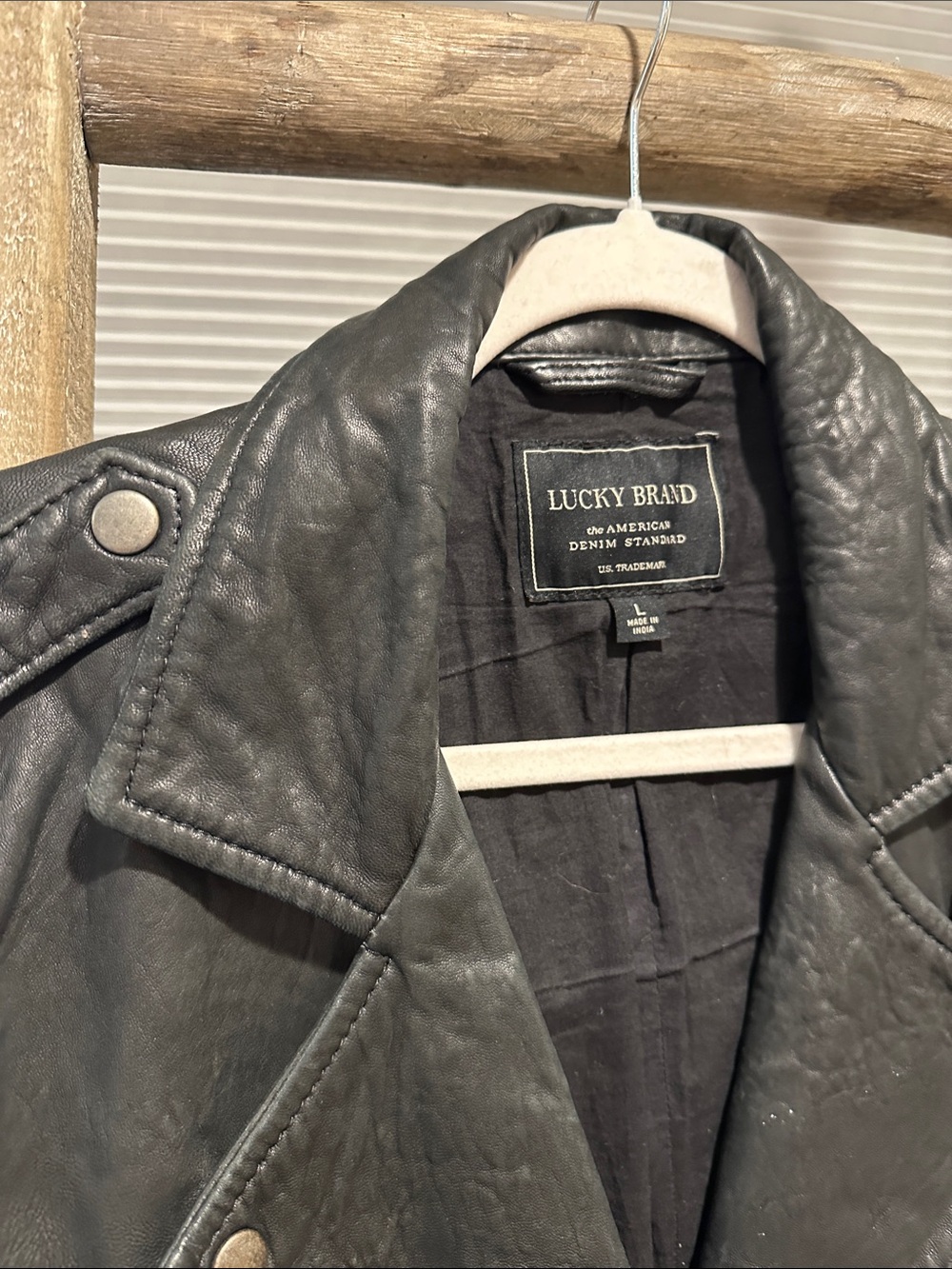 Lucky Brand Black Leather Asymmetrical Moto Jacket - Picture 2 of 4